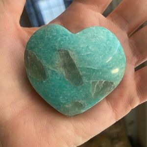 Amazonite and Smoky Quartz Heart-Shaped Crystal